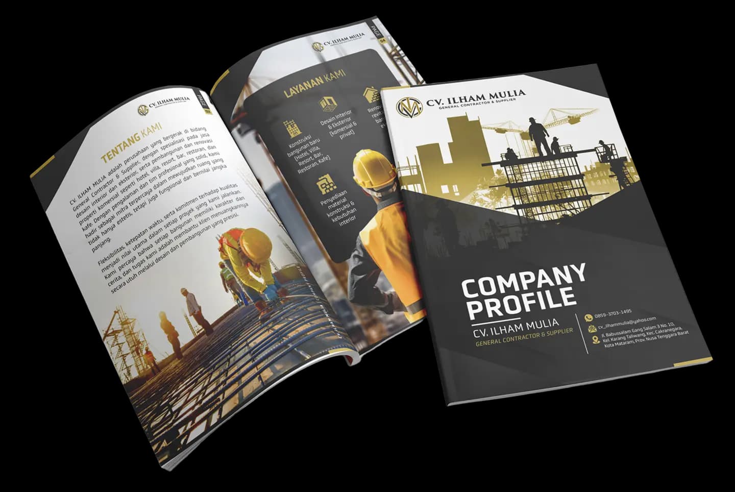 Mockup desain company profile modern dan profesional